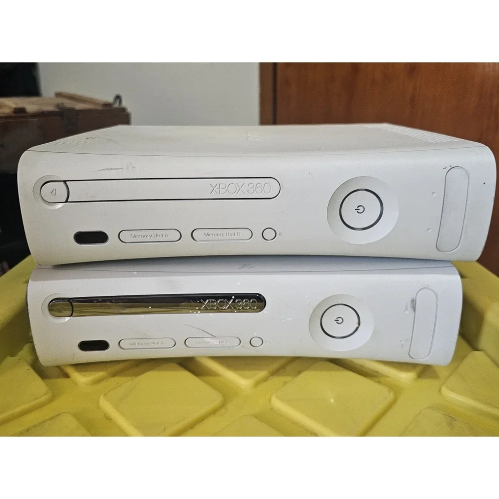 2x Xbox 360 Console For Parts White 2008 2009 Mfr Dates RROD And Untested